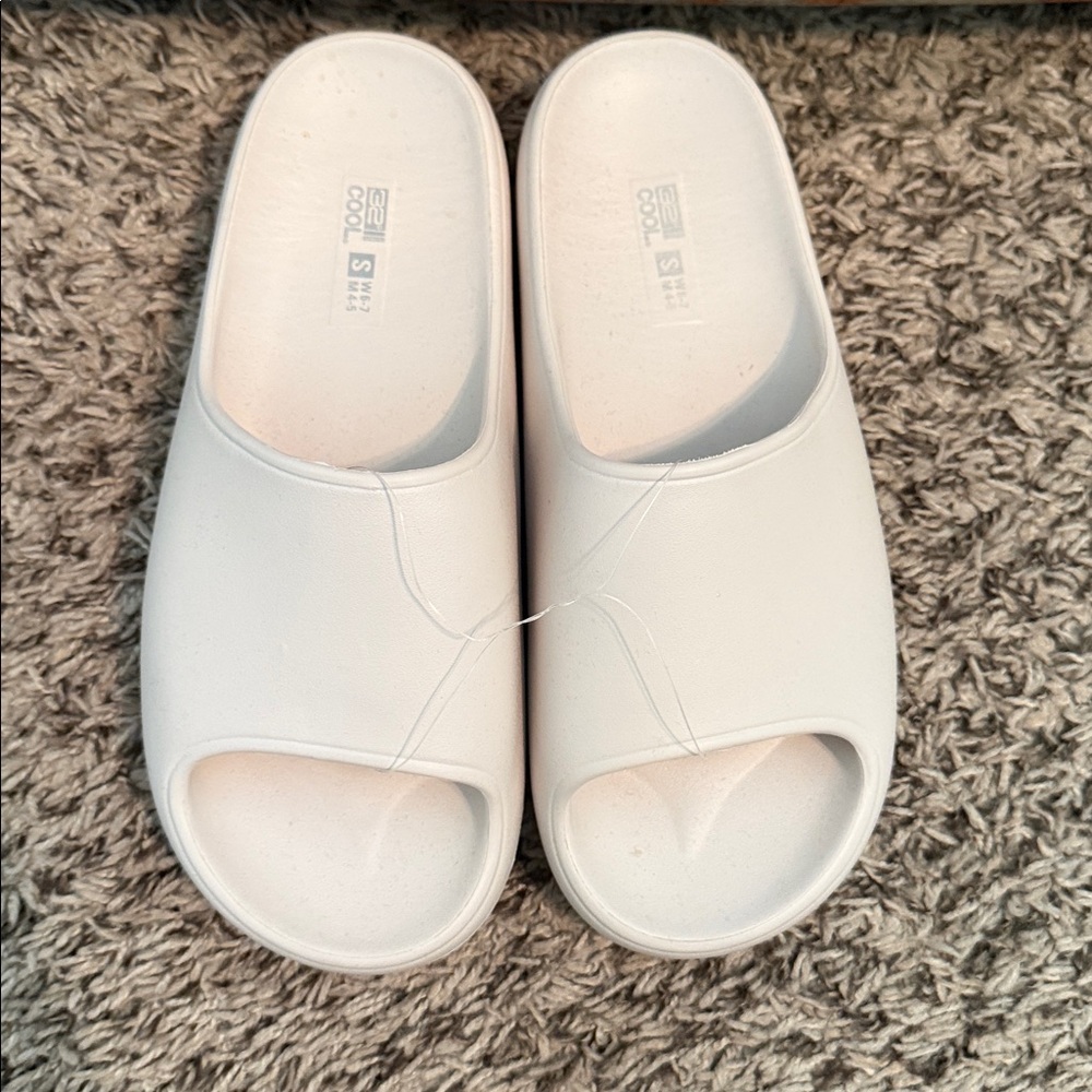 White Slide Sandals